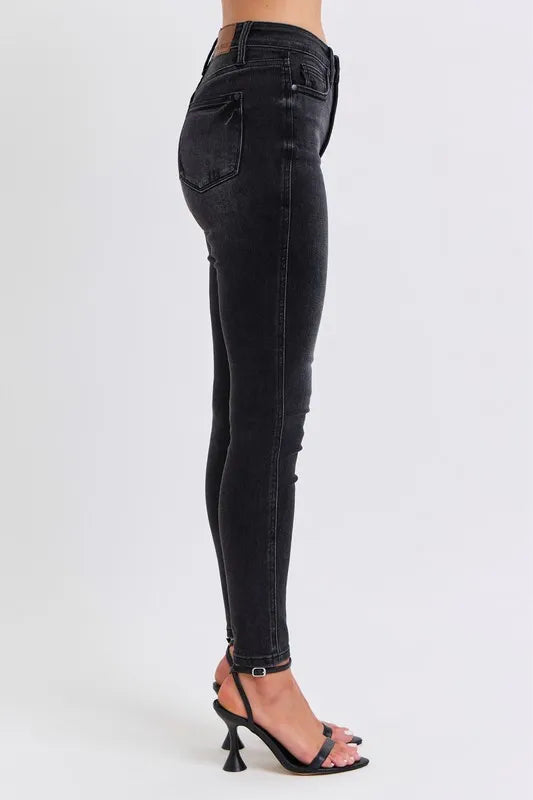 Judy Blue Full Size Midi Rise Tummy Control Skinny Jeans Plus Size - Tigbul's Variety Fashion Shop