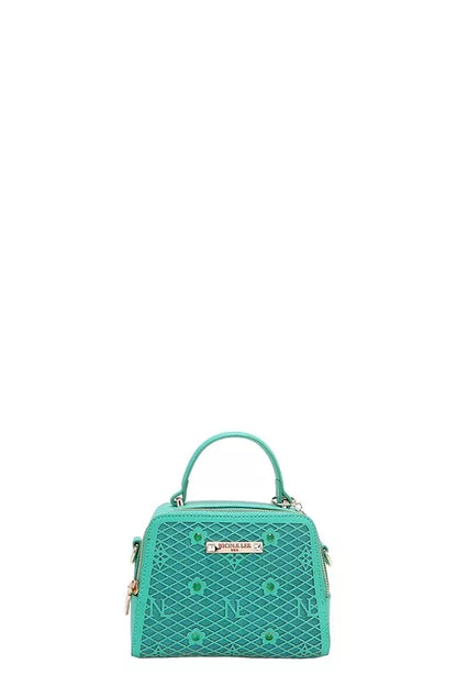 Nicole Lee USA Vegan Geometric Pattern Structured Handbag - Tigbul's Variety Fashion Shop