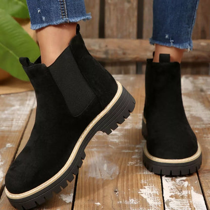 Round Toe Block Heels Boots - Tigbul's Variety Fashion Shop