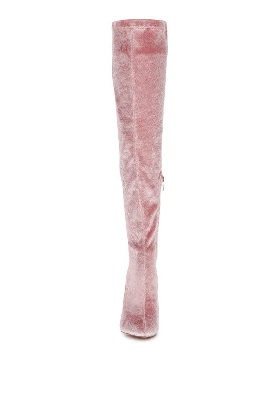 Stiletto Velvet Over The Knee Boots - Tigbuls Variety Fashion