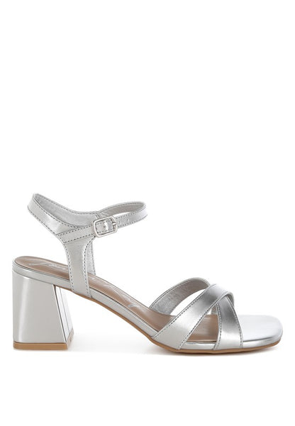 Edessa Metallic Ankle Strap Sandals - Tigbul's Variety Fashion Shop