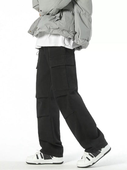 Men's Full Size Wide Leg Cargo Jeans Plus Size - Tigbul's Variety Fashion Shop