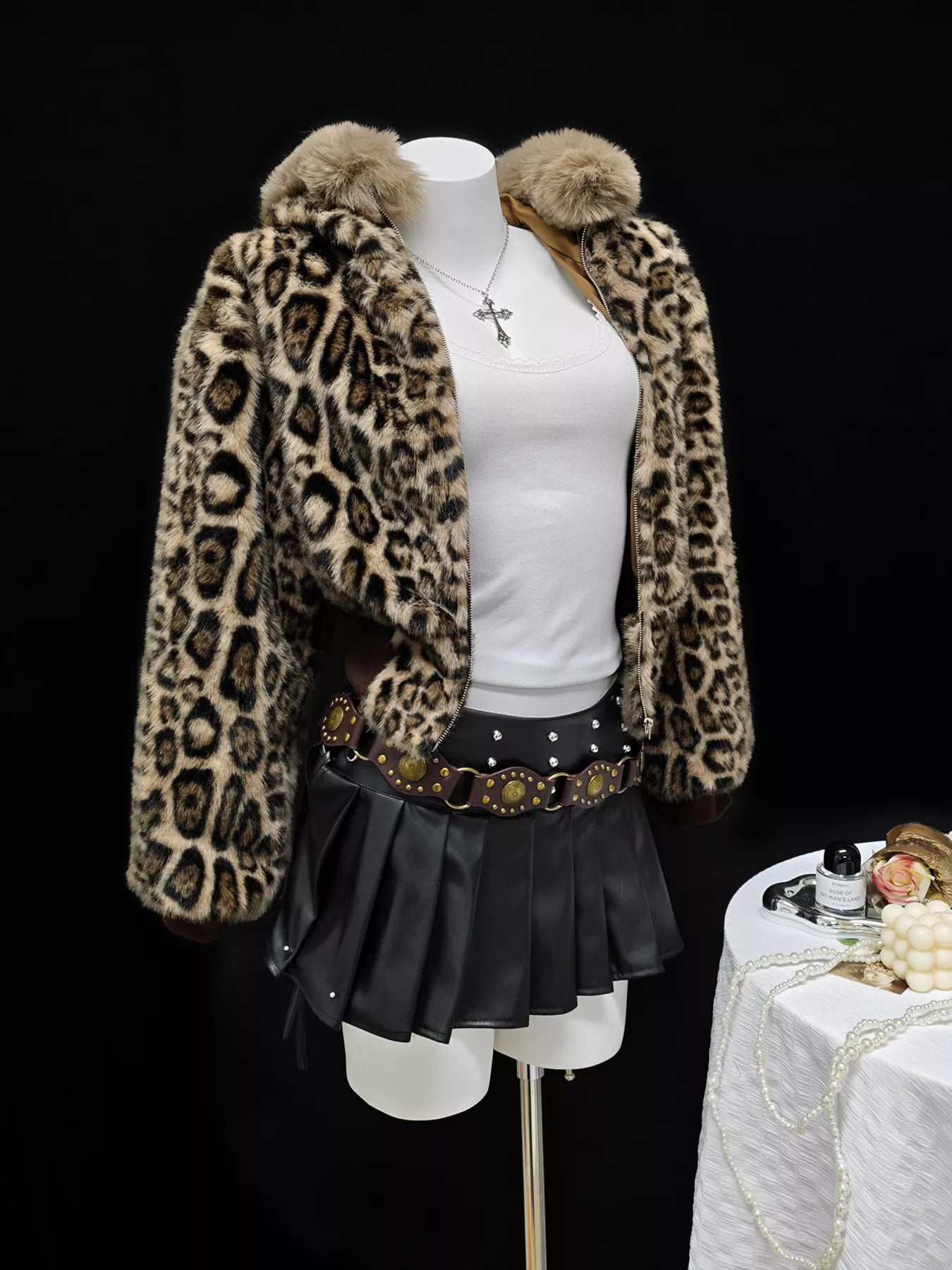Leopard Faux Fur Hooded Outerwear - Tigbul's Variety Fashion Shop