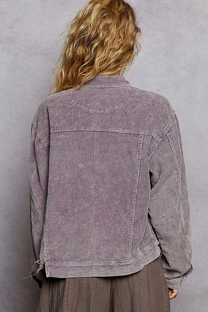 POL Button Down Corduroy Trucker Jacket - Tigbul's Variety Fashion Shop