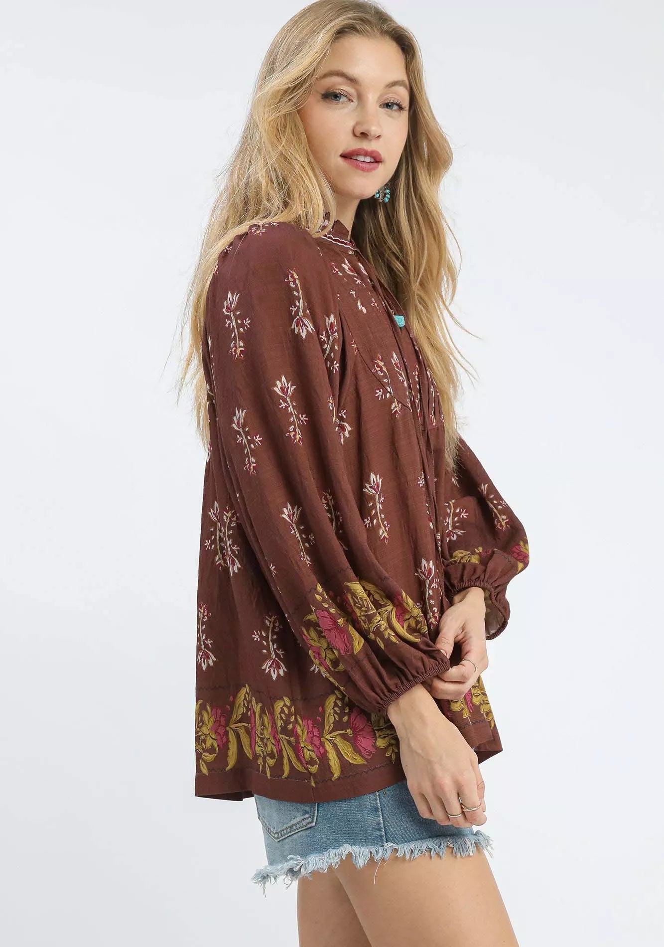 Floral Boho Peasant Blouse - Tigbul's Variety Fashion Shop