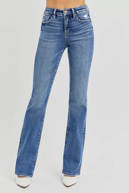 RISEN Full Size Tummy Control High Rise Straight Jeans Plus Size - Tigbul's Variety Fashion Shop