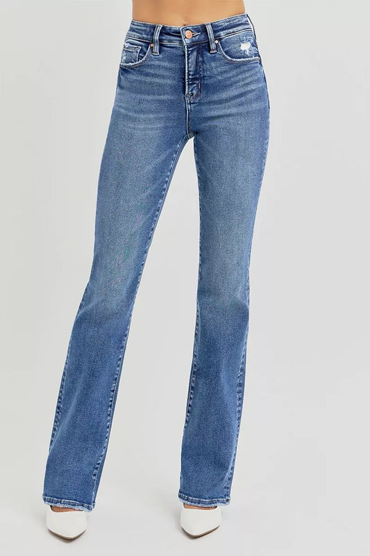 RISEN Full Size Tummy Control High Rise Straight Jeans Plus Size - Tigbul's Variety Fashion Shop