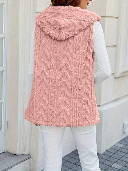Button-Front Hooded Vest Coat - Tigbul's Variety Fashion Shop
