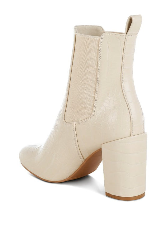 Babbel Faux Leather Block Heel Ankle Boots - Tigbul's Variety Fashion Shop