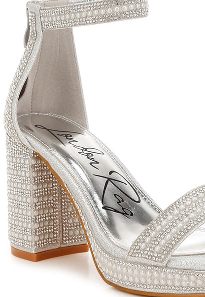 Mejuri Rhinestones And Pearl Embellished Sandals - Tigbul's Variety Fashion Shop