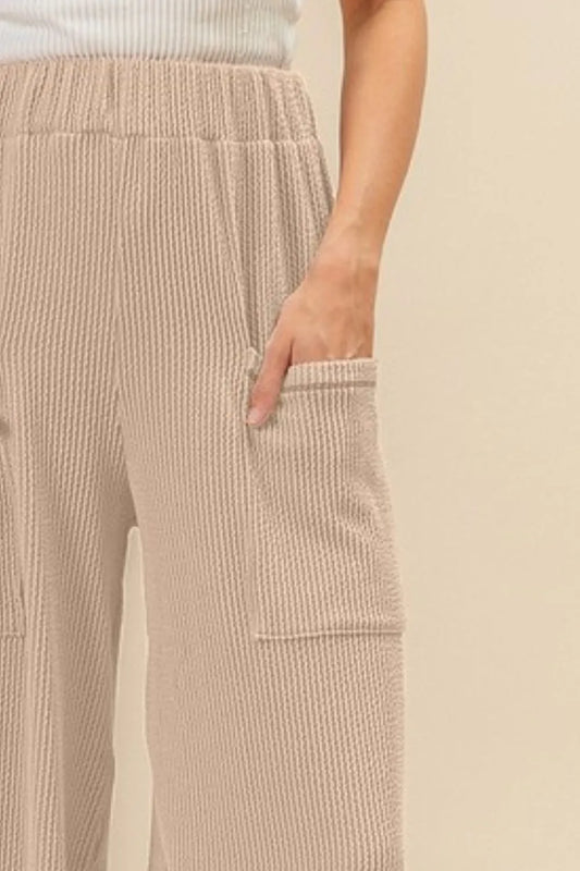 2tone Cord Rib Waist Band Side Pocket Pants - Tigbul's Variety Fashion Shop