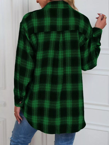 Casual Plaid Button Up Shirt - Tigbul's Variety Fashion Shop