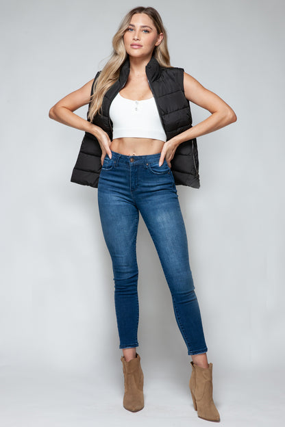 Snobbish Zip Up Turtleneck Vest with Pockets - Tigbul's Variety Fashion Shop