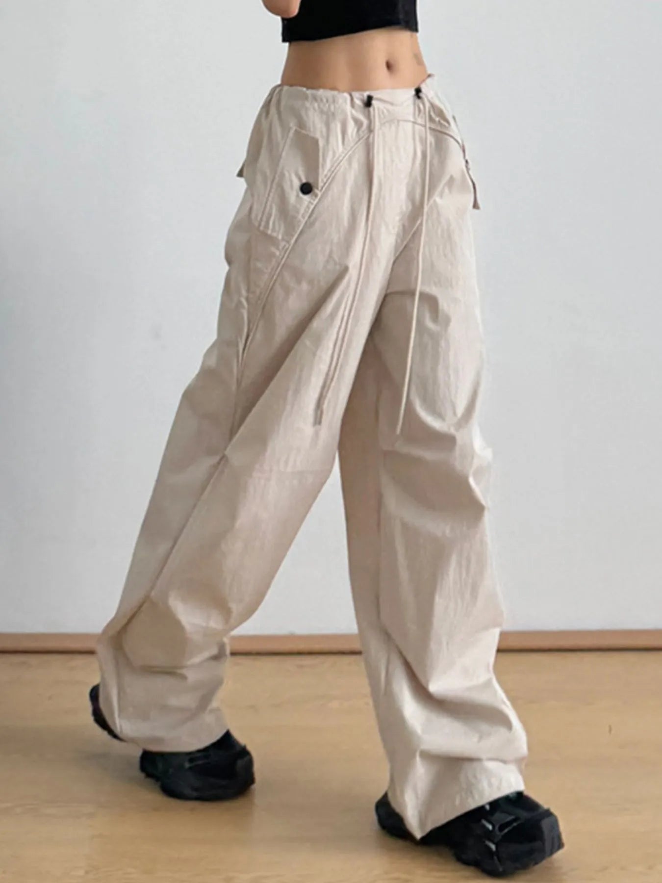 Relaxed Wide-Leg Drawstring Pants - Tigbul's Variety Fashion Shop