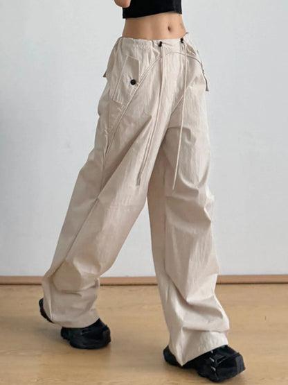 Relaxed Wide-Leg Drawstring Pants - Tigbul's Variety Fashion Shop