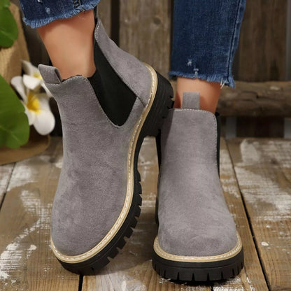 Round Toe Block Heels Boots - Tigbul's Variety Fashion Shop