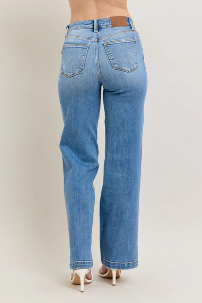 Judy Blue Full Size High Waist Straight Jeans Plus Size - Tigbul's Variety Fashion Shop