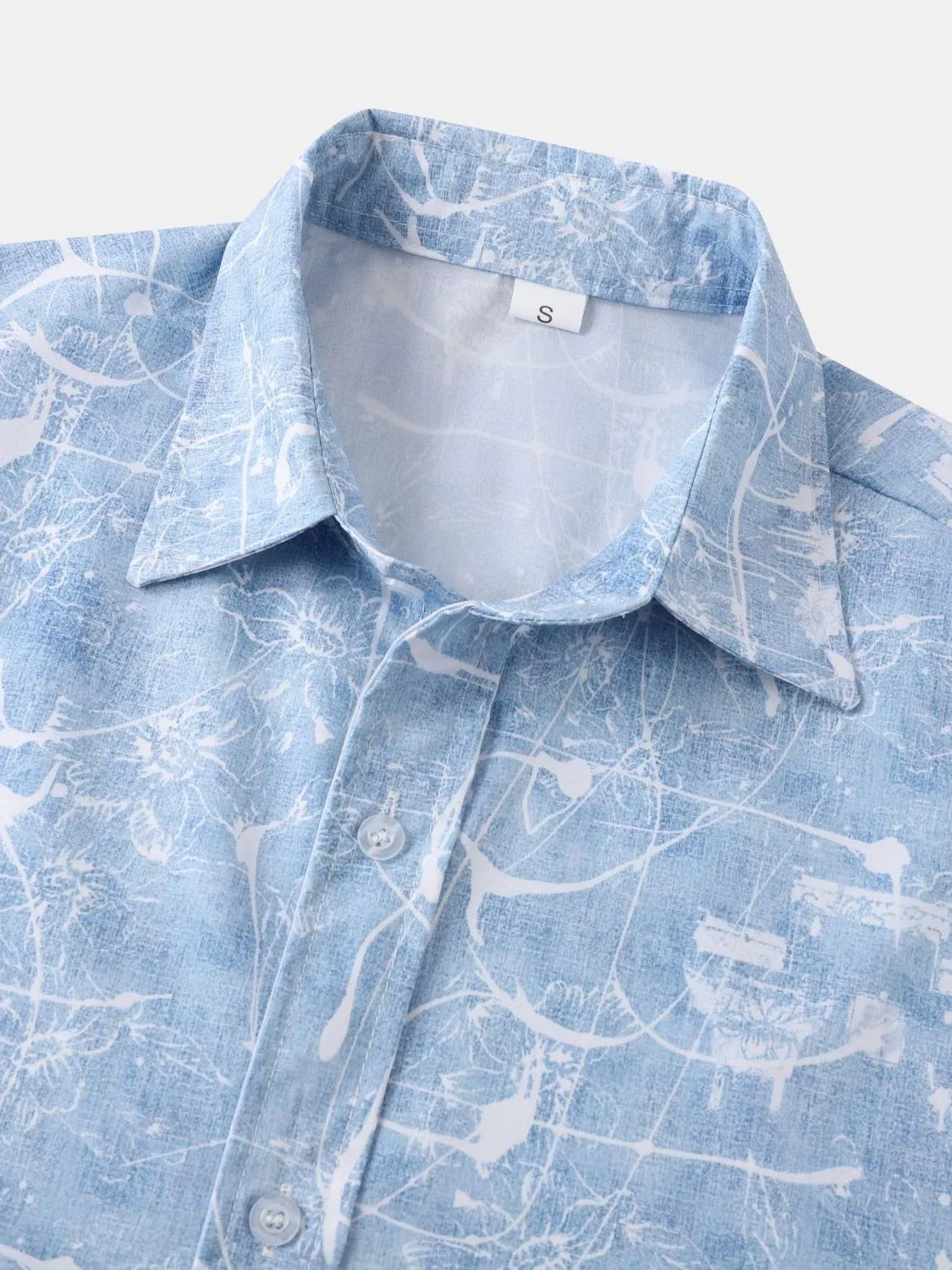 Men's Printed Short Sleeve Button Down Shirt - Tigbul's Variety Fashion Shop