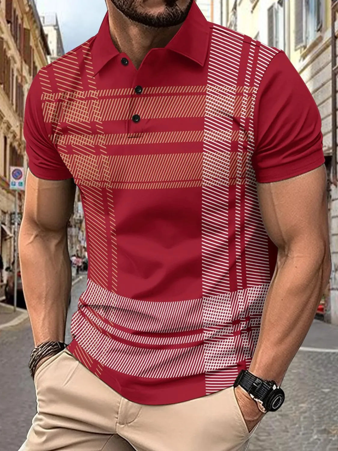 Men's Full Size Button Detail Short Sleeve Polo Plus Size - Tigbul's Variety Fashion Shop