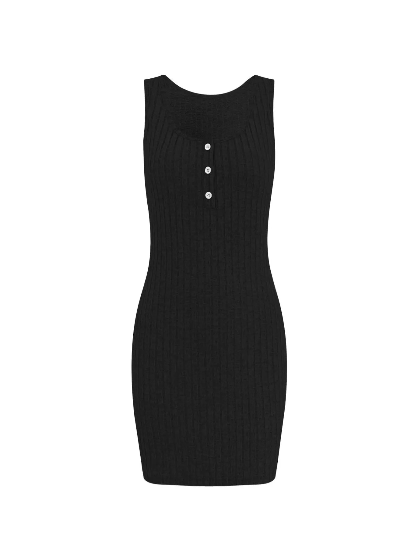 Ribbed Button Front Dress and Cardigan Sweater Set - Tigbul's Variety Fashion Shop