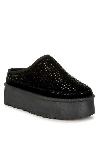 Kickles Rhinestones Embellished Classic Platform - Tigbul's Variety Fashion Shop