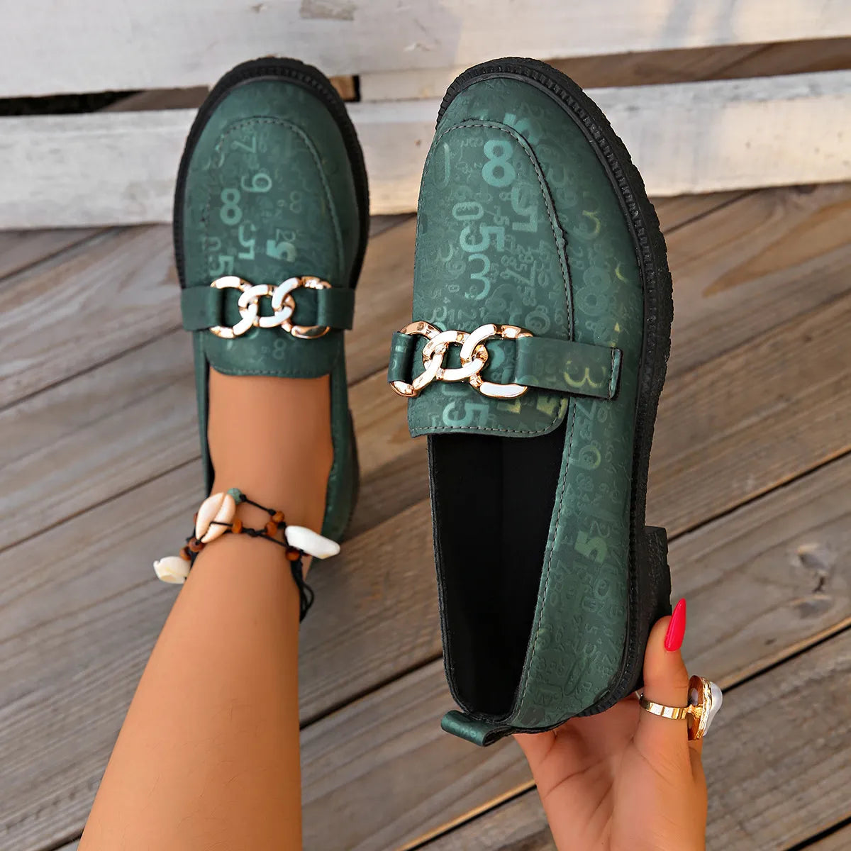 Round Toe Block Heels Loafers - Tigbul's Variety Fashion Shop