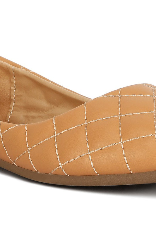 Rikhani Quilted Detail Ballet Flats - Tigbul's Variety Fashion Shop