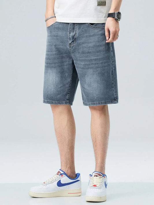 Men's Washed Denim Shorts with Pockets - Tigbul's Variety Fashion Shop