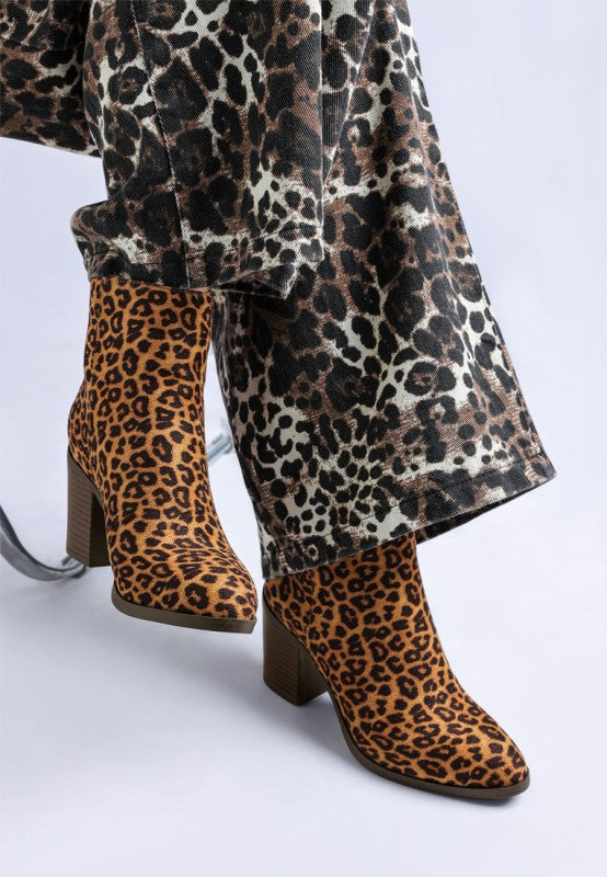 Lunara Leopard Print Block Heel Boots - Tigbul's Variety Fashion Shop
