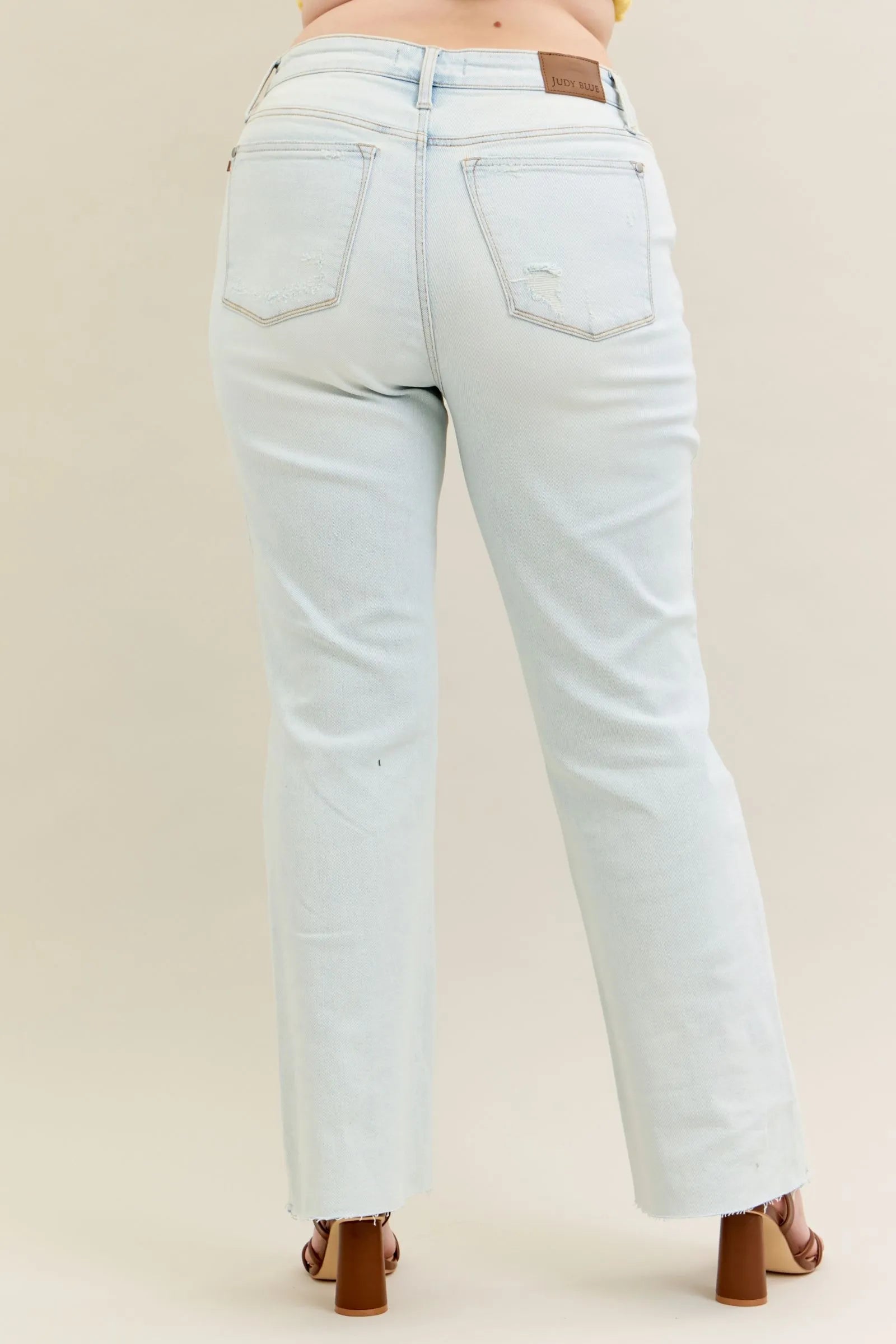 Judy Blue Full Size Destroy & Fray Hem Bootcut Jeans Plus Size - Tigbul's Variety Fashion Shop