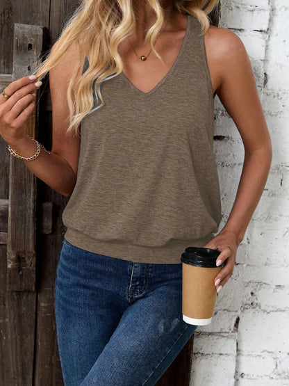 Solid V-Neck Tank - Tigbul's Variety Fashion Shop
