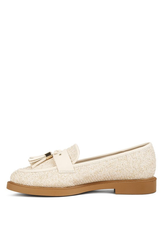 Foxford Tassle Detail Raffia Loafers - Tigbuls Variety Fashion