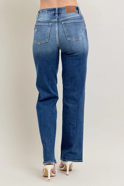 Judy Blue Full Size High Waist 90's Straight Leg Jeans Plus Size - Tigbul's Variety Fashion Shop