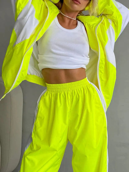 Zip Up Long Sleeve Top and Pants Set - Tigbul's Variety Fashion Shop