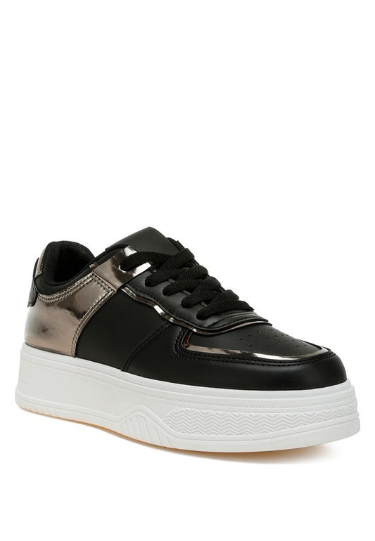 Scouts Metallic Paneling Platform Sneakers - Tigbul's Variety Fashion Shop