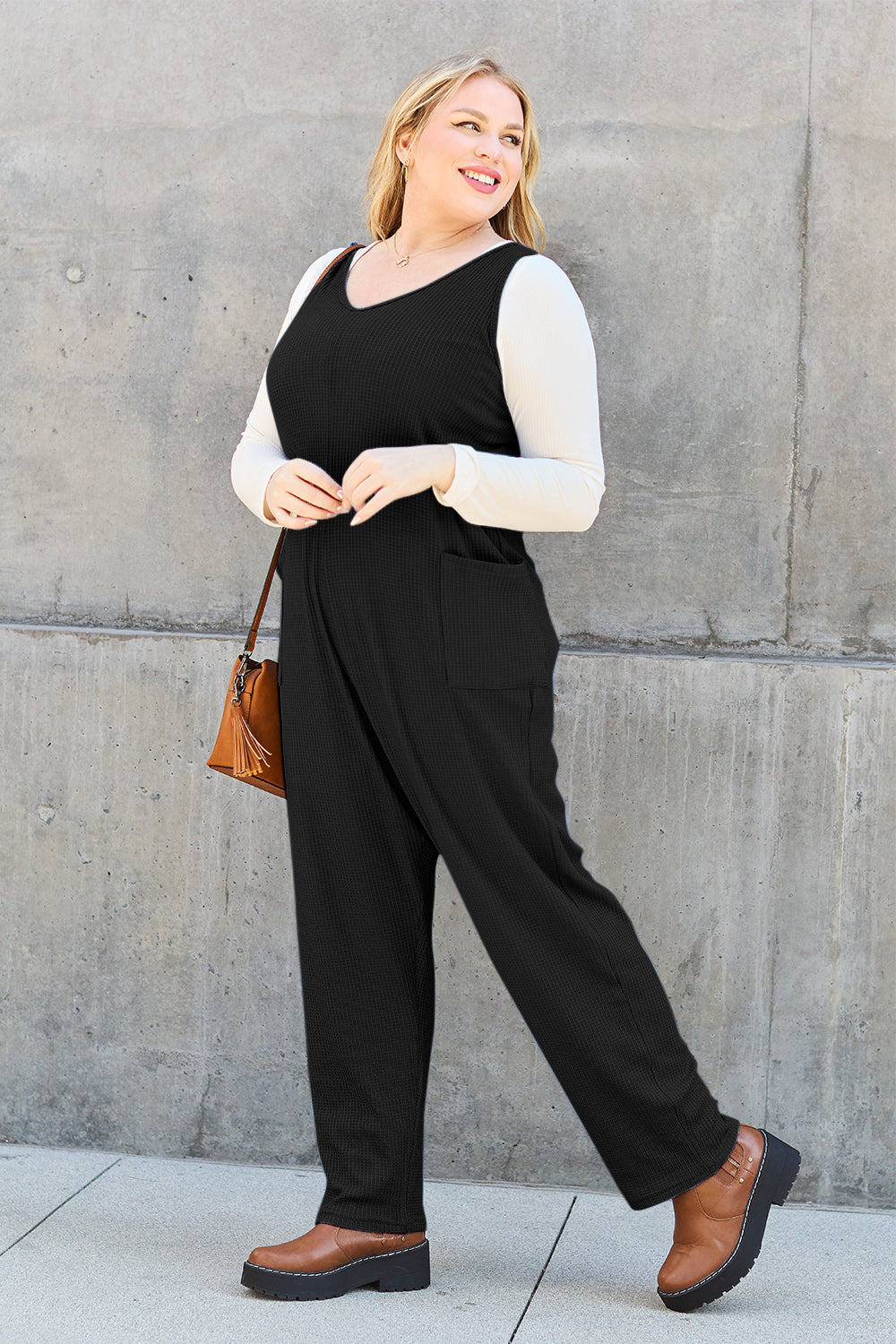 Sleeveless Straight Jumpsuit Sizes Small to 3XL - Tigbul's Variety Fashion Shop