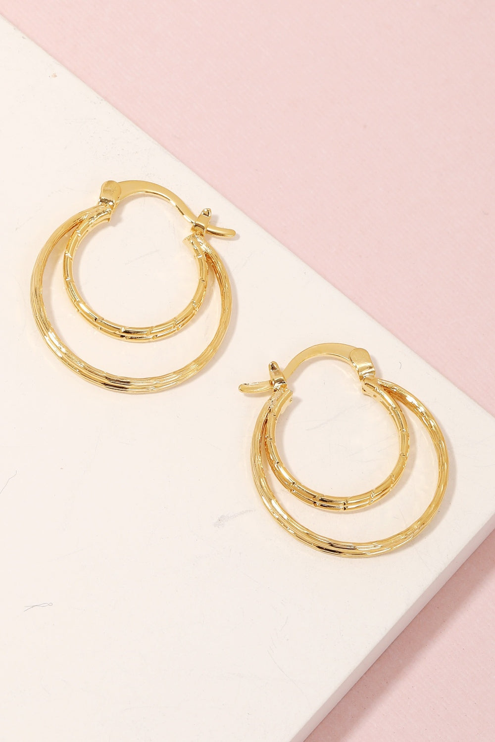 Fame Pincatch Double Circle Hoop Earrings - Tigbul's Variety Fashion Shop