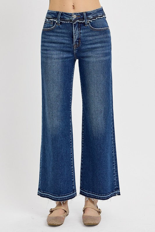 Dark Blue Tummy Control Bootcut Jeans - Tigbul's Variety Fashion Shop