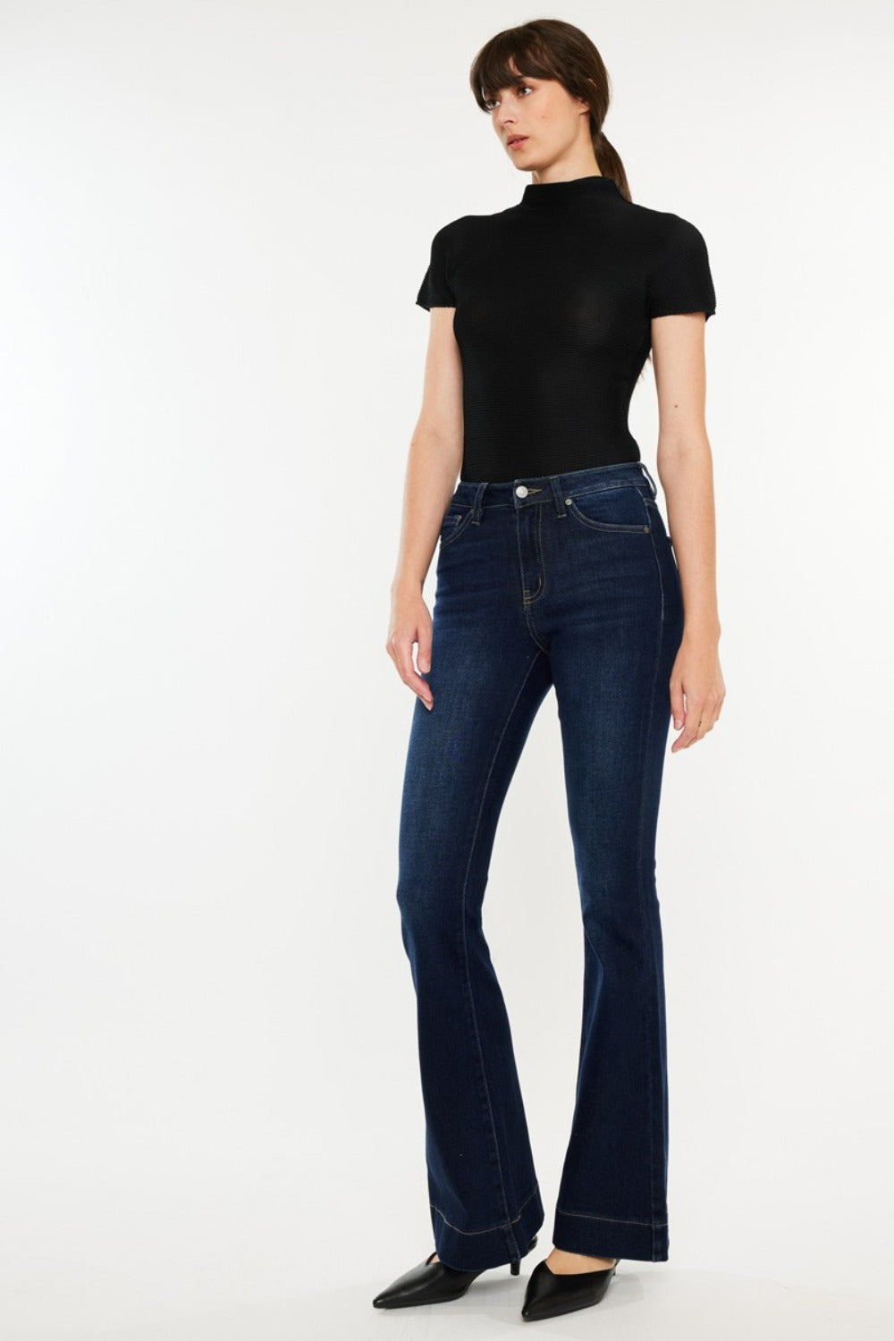 Kancan High Rise Slim Flare Jeans - Tigbul's Variety Fashion Shop