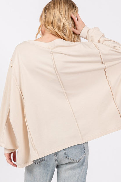 SAGE + FIG Flower Patch Dropped Shoulder Oversize Top - Tigbul's Variety Fashion Shop