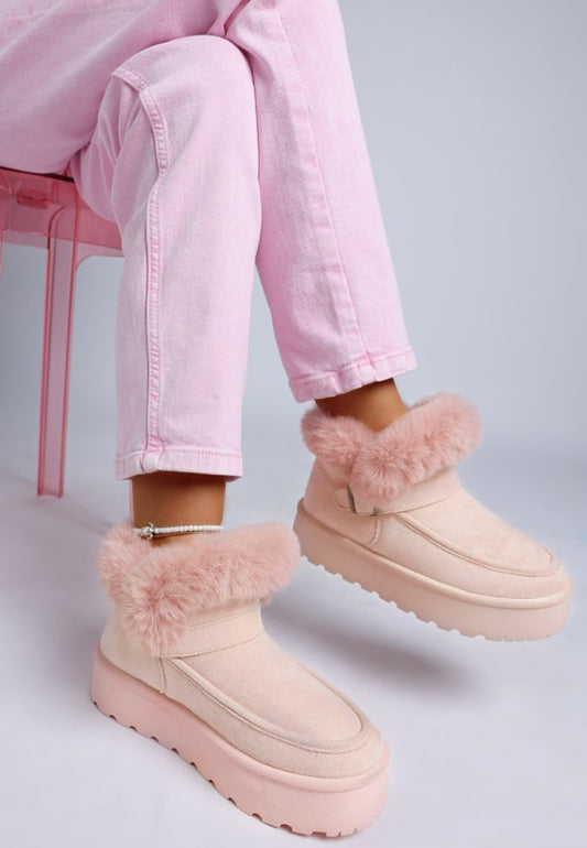 Linka Pin Buckle Detail Snow Boots - Tigbul's Variety Fashion Shop