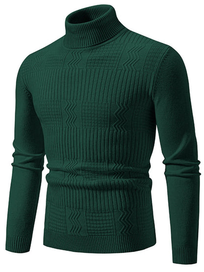 Men's Turtleneck Long Sleeve Sweater - Tigbul's Variety Fashion Shop