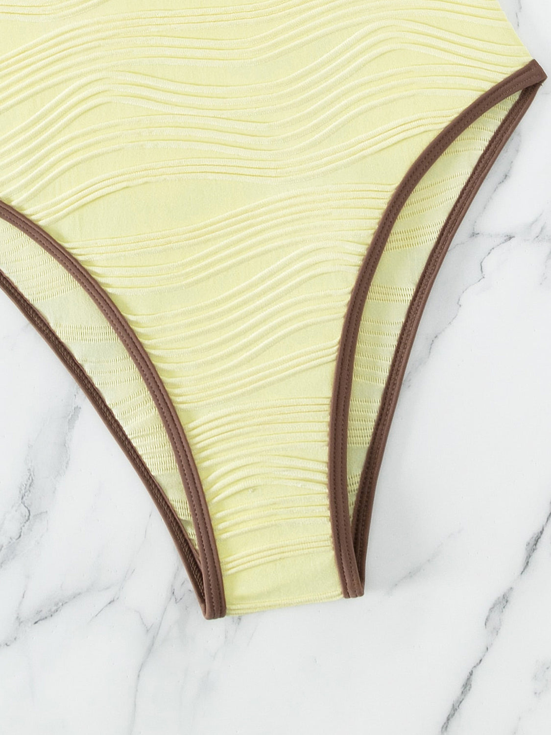 Textured V-Neck Spaghetti Strap One-Piece Swimwear - Tigbuls Variety Fashion