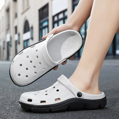 Men's Contrast Platform Breathable Sandals - Tigbul's Variety Fashion Shop