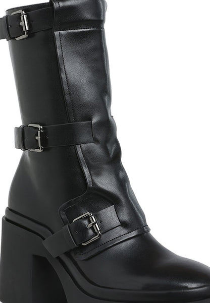 Syrah Chunky Biker Boots - Tigbul's Variety Fashion Shop