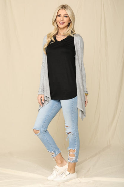 Celeste Full Size Open Front Knit Cardigan - Tigbul's Variety Fashion Shop