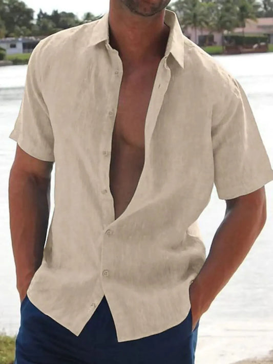 Men's Full Size Button Up Short Sleeve Shirt Plus Size - Tigbul's Variety Fashion Shop