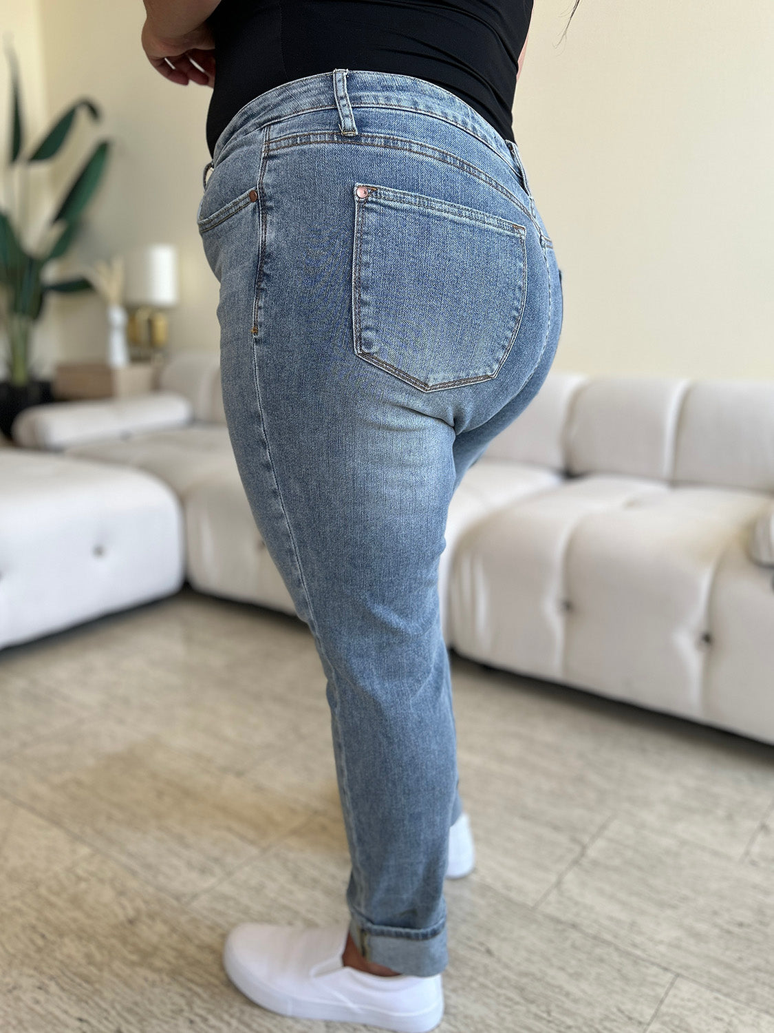 Judy Blue Full Size High Waist Cuff Hem Skinny Jeans - Tigbul's Variety Fashion Shop