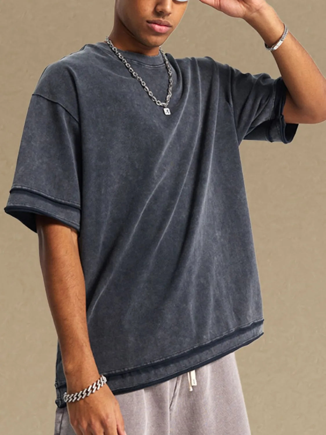 Men's Round Neck Half Sleeve T-Shirt - Tigbul's Variety Fashion Shop