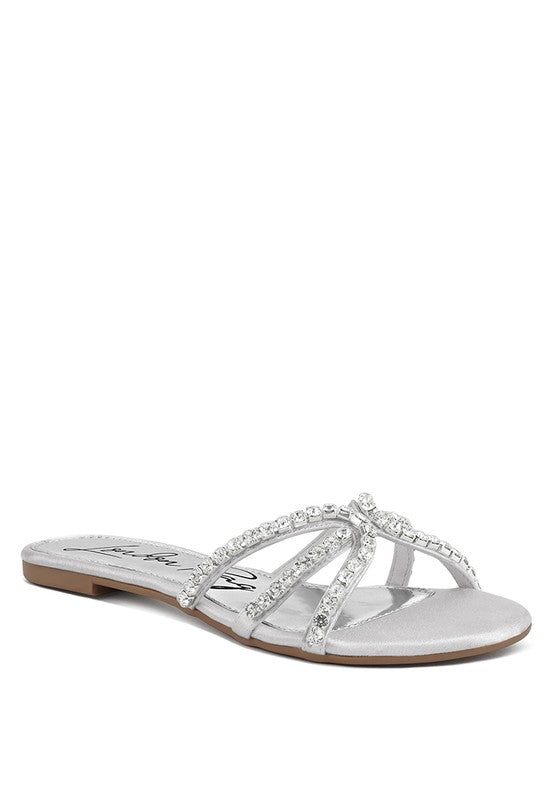 Mezzie Dimante Strap Flat Sandals - Tigbuls Variety Fashion